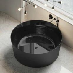 Palais Round Matte Black Bath 1400mm