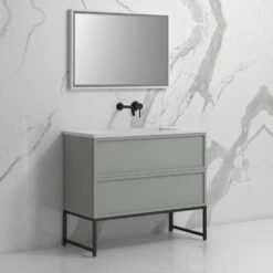 Piana Vanity Unit With Stone Basin (Matte Grey 1000mm) -LUSSO STONE Sales piana vanity unit with stone basin matte grey 1000mm p5046 27712 image