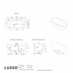 Picasso Charcoal Freestanding Stone Bath 1650mm -LUSSO STONE Sales picasso charcoal freestanding stone bath 1650mm p2470 41727 zoom
