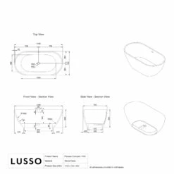 Picasso Compact Freestanding Stone Bath 1400mm -LUSSO STONE Sales picasso compact freestanding stone bath 1400mm p510 41709 zoom