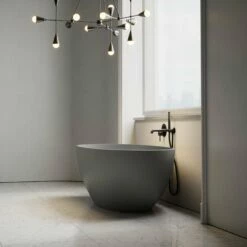 Picasso Pebble Grey Stone Freestanding Bath 1650mm -LUSSO STONE Sales picasso pebble grey stone freestanding bath 1650mm p2462 29231 zoom