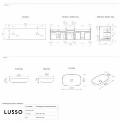 Porcelanato Bathroom Vanity Unit With Carrara Porcelain 2000mm -LUSSO STONE Sales porcelanato bathroom vanity unit with carrara porcelain 2000mm p2312 35441 zoom