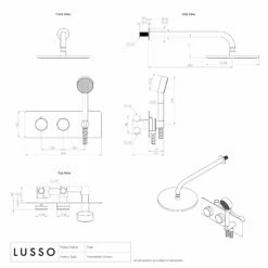 Porto Thermostatic Shower System (Brushed Gold & Panda Marble) -LUSSO STONE Sales porto thermostatic shower system brushed gold panda marble p5682 33915 zoom
