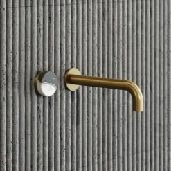 Porto Wall Mounted Basin Mixer Tap (Brushed Gold & Panda Marble) -LUSSO STONE Sales porto wall mounted basin mixer tap brushed gold panda marble p5680 34531 zoom