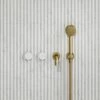 Porto Wall Mounted Bath Filler (Brushed Gold & Carrara Marble) -LUSSO STONE Sales porto wall mounted bath filler brushed gold carrara marble p4933 26660 image