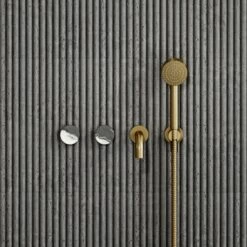 Porto Wall Mounted Bath Filler (Brushed Gold & Panda Marble)