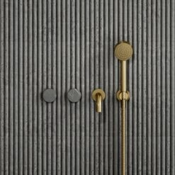 Porto Wall Mounted Bath Filler (Brushed Gold & Pietra Grey Marble)