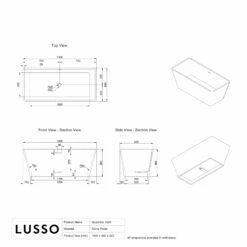 Quadrato Freestanding Stone Bath 1500mm -LUSSO STONE Sales quadrato freestanding stone bath 1500mm p70 41660 zoom