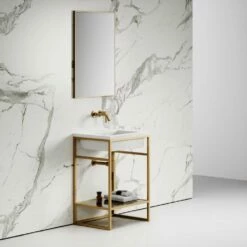 Signature Vanity Unit With Stone Basin (Brushed Gold Frame 600mm) 8 Signature Vanity Unit With Stone Basin (Brushed Gold Frame 600mm) -LUSSO STONE Sales signature vanity unit with stone basin brushed gold frame 600mm p2552 14630 image