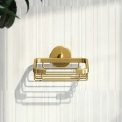 Small Shower Basket Brushed Gold