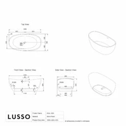 Soho Freestanding Stone Bath 1630mm -LUSSO STONE Sales soho freestanding stone bath 1630mm p28 41679 zoom