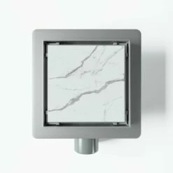 Square Brushed Stainless Tileable Wet Room Waste Kit