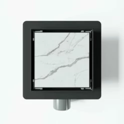 Square Matte Black Tileable Wet Room Waste Kit