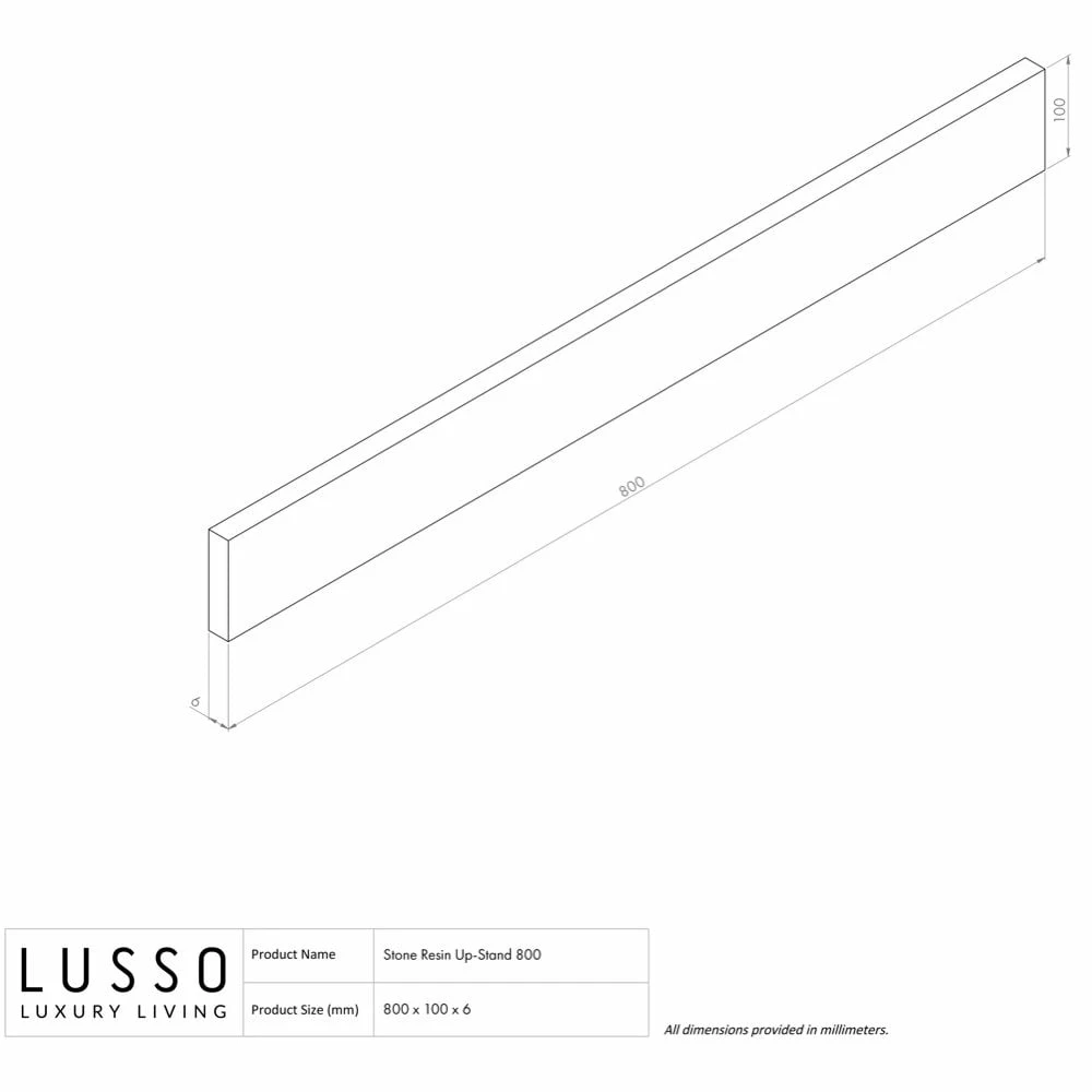 Stone Resin Upstand Splashback Matte 800mm 5 Stone Resin Upstand Splashback Matte 800mm - Image 3