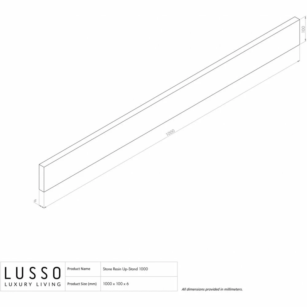 Stone Resin Upstand Splashback Polished 1000mm 5 Stone Resin Upstand Splashback Polished 1000mm - Image 3