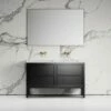 Stratford Bathroom Vanity Unit Black With Carrara Marble 1400mm -LUSSO STONE Sales stratford bathroom vanity unit black with carrara marble 1400mm p2222 12869 zoom