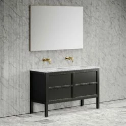 Stratford Bathroom Vanity Unit Black With Carrara Marble 1400mm 12 Stratford Bathroom Vanity Unit Black With Carrara Marble 1400mm -LUSSO STONE Sales stratford bathroom vanity unit black with carrara marble 1400mm p2222 18046 zoom