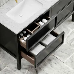 Stratford Bathroom Vanity Unit Black With Carrara Marble 1400mm 14 Stratford Bathroom Vanity Unit Black With Carrara Marble 1400mm -LUSSO STONE Sales stratford bathroom vanity unit black with carrara marble 1400mm p2222 18047 zoom