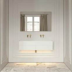 Thinn Double Vanity Unit With Stone Basin (Matte White 1200mm) -LUSSO STONE Sales thinn double vanity unit with stone basin matte white 1200mm p2015 26041 zoom