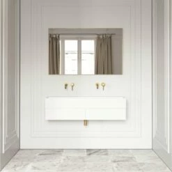 Thinn Double Vanity Unit With Stone Basin (Matte White 1200mm) -LUSSO STONE Sales thinn double vanity unit with stone basin matte white 1200mm p2015 26043 zoom