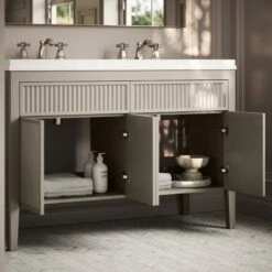 Tiffany Velvet Beige Wood Grain Double Vanity Unit 1200mm -LUSSO STONE Sales tiffany velvet beige wood grain double vanity unit 1200mm p7136 45443 zoom