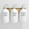 Triple Soap Dispenser Wall Bracket Brushed Gold -LUSSO STONE Sales triple soap dispenser wall bracket brushed gold p4004 21892 zoom