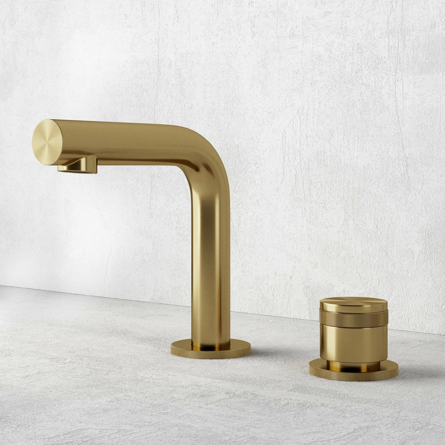 Urban Brushed Gold Deck Mounted Basin Mixer Tap 3 Urban Brushed Gold Deck Mounted Basin Mixer Tap