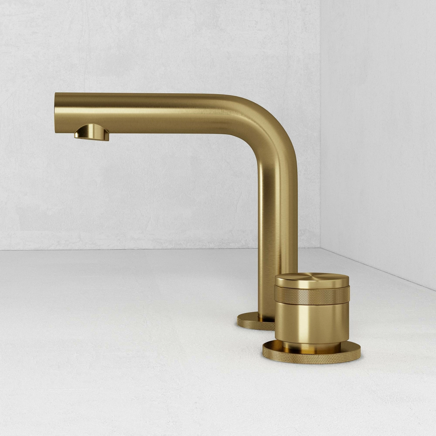 Urban Brushed Gold Deck Mounted Basin Mixer Tap 4 Urban Brushed Gold Deck Mounted Basin Mixer Tap - Image 2