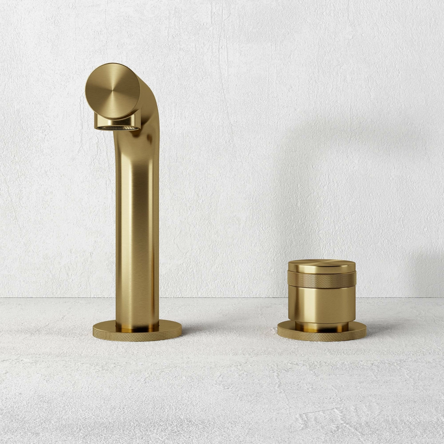 Urban Brushed Gold Deck Mounted Basin Mixer Tap 5 Urban Brushed Gold Deck Mounted Basin Mixer Tap - Image 3