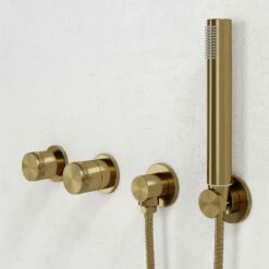 Urban Brushed Gold Floorstanding Bath Shower Mixer Tap -LUSSO STONE Sales urban brushed gold floorstanding bath shower mixer tap p6151 37868 zoom