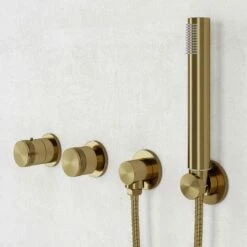 Urban Brushed Gold Thermostatic Shower With Handheld Shower -LUSSO STONE Sales urban brushed gold thermostatic shower with handheld shower p6152 37871 zoom