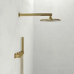 Urban Brushed Gold Thermostatic Shower With Handheld Shower -LUSSO STONE Sales urban brushed gold thermostatic shower with handheld shower p6152 37872 zoom