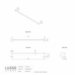Urban Brushed Gold Towel Bar Rail 600mm -LUSSO STONE Sales urban brushed gold towel bar rail 600mm p6156 37274 zoom