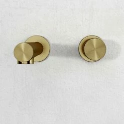 Urban Brushed Gold Wall Mounted Basin Mixer Tap -LUSSO STONE Sales urban brushed gold wall mounted basin mixer tap p6144 37455 zoom