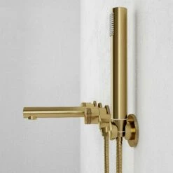 Urban Brushed Gold Wall Mounted Bath Mixer Shower Tap -LUSSO STONE Sales urban brushed gold wall mounted bath mixer shower tap p6148 37905 zoom