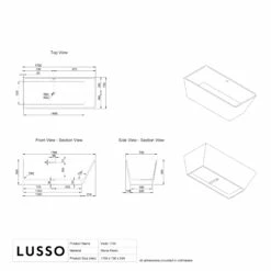 Vado Freestanding Stone Bath 1700mm -LUSSO STONE Sales vado freestanding stone bath 1700mm p25 41663 zoom