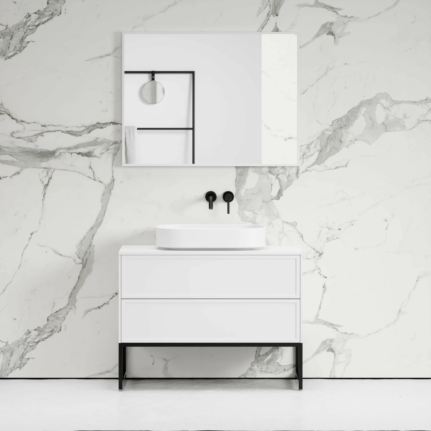 Vanita Freestanding Bathroom Vanity Matte White 1000mm 5 Vanita Freestanding Bathroom Vanity Matte White 1000mm - Image 3
