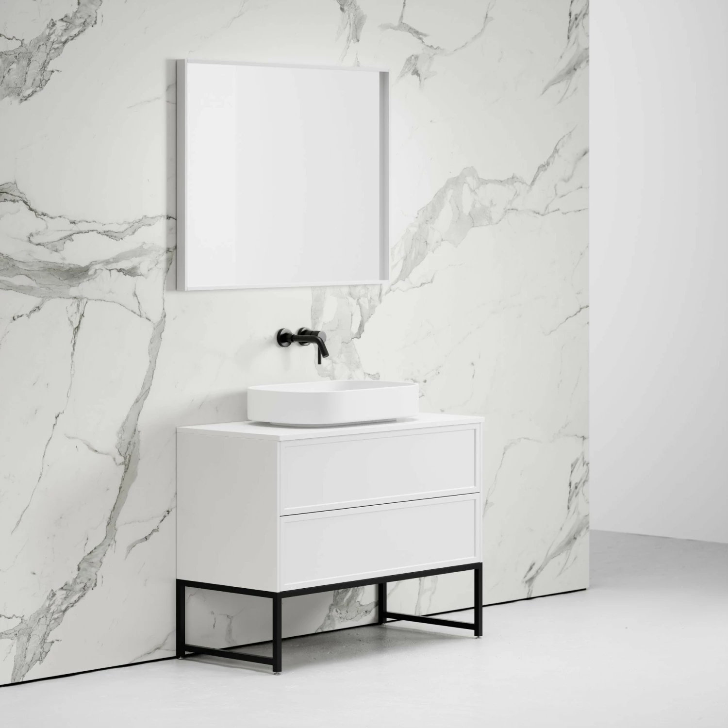 Vanita Freestanding Bathroom Vanity Matte White 1000mm 6 Vanita Freestanding Bathroom Vanity Matte White 1000mm - Image 4