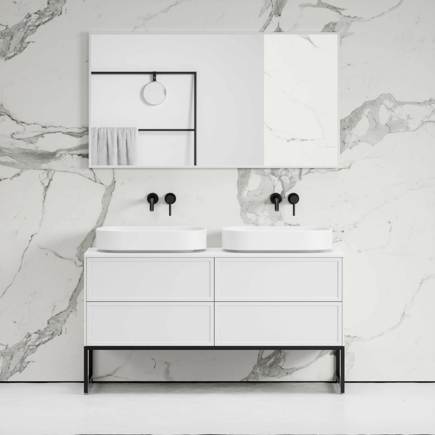 Vanita Freestanding Bathroom Vanity Matte White 1400mm 4 Vanita Freestanding Bathroom Vanity Matte White 1400mm - Image 2