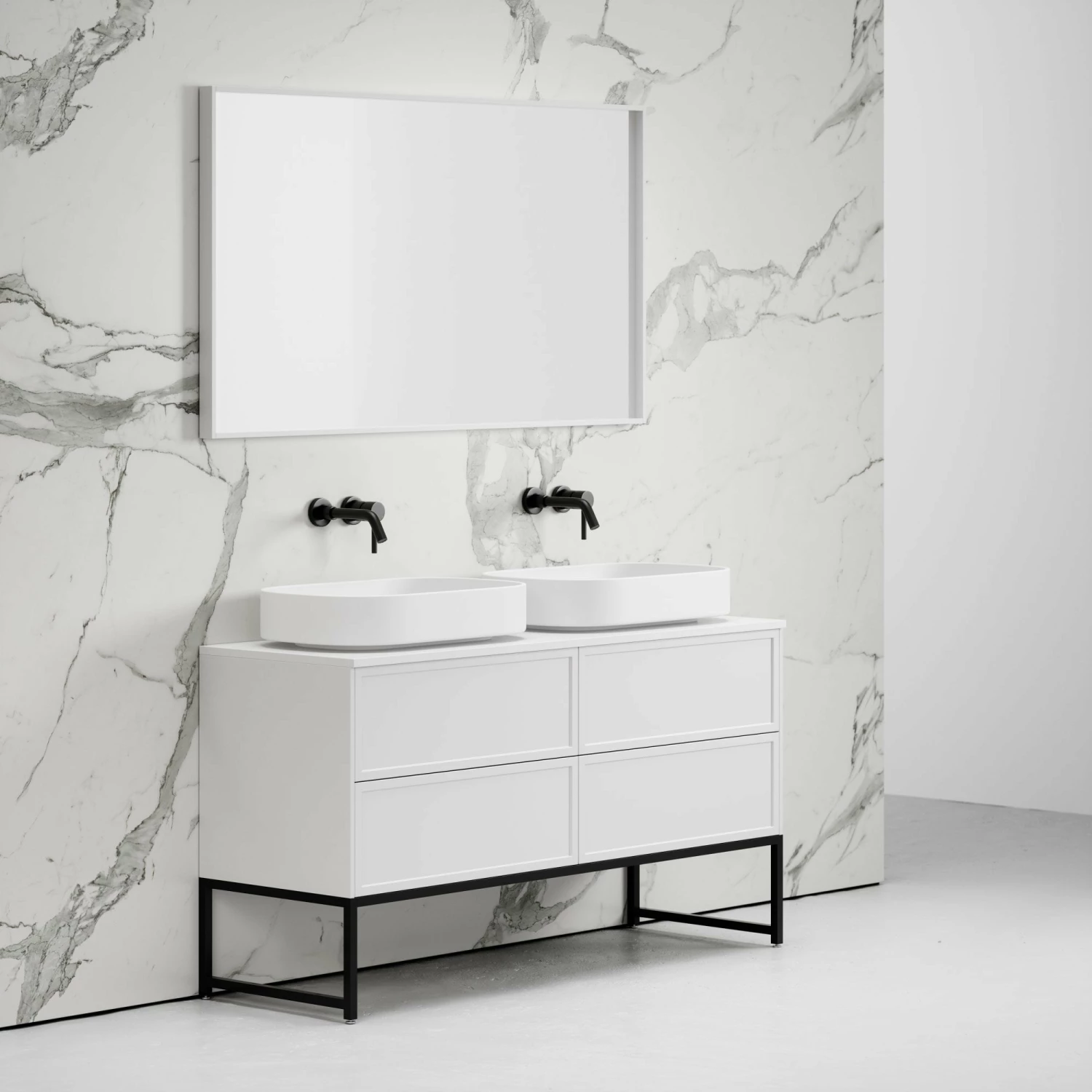 Vanita Freestanding Bathroom Vanity Matte White 1400mm 6 Vanita Freestanding Bathroom Vanity Matte White 1400mm - Image 4