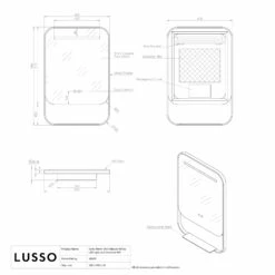 Vario Brushed Gold Mirror With Natural White LED Light And Demister 600mm -LUSSO STONE Sales vario brushed gold mirror with natural white led light and demister 600mm p6473 39849 zoom