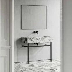 Vernante Vanity Unit With Arabescato Marble Basin 1000mm -LUSSO STONE Sales vernante vanity unit with arabescato marble basin 1000mm p5035 27664 image