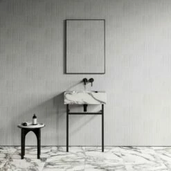 Vernante Vanity Unit With Arabescato Marble Basin 600mm