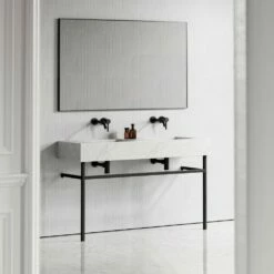 Vernante Vanity Unit With Carrara Marble Basin 1400mm -LUSSO STONE Sales vernante vanity unit with carrara marble basin 1400mm p5042 27695 image