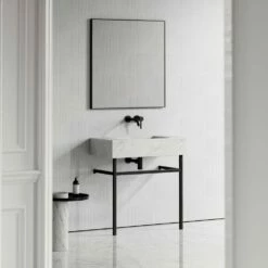 Vernante Vanity Unit With Carrara Marble Basin 800mm -LUSSO STONE Sales vernante vanity unit with carrara marble basin 800mm p4931 26651 image