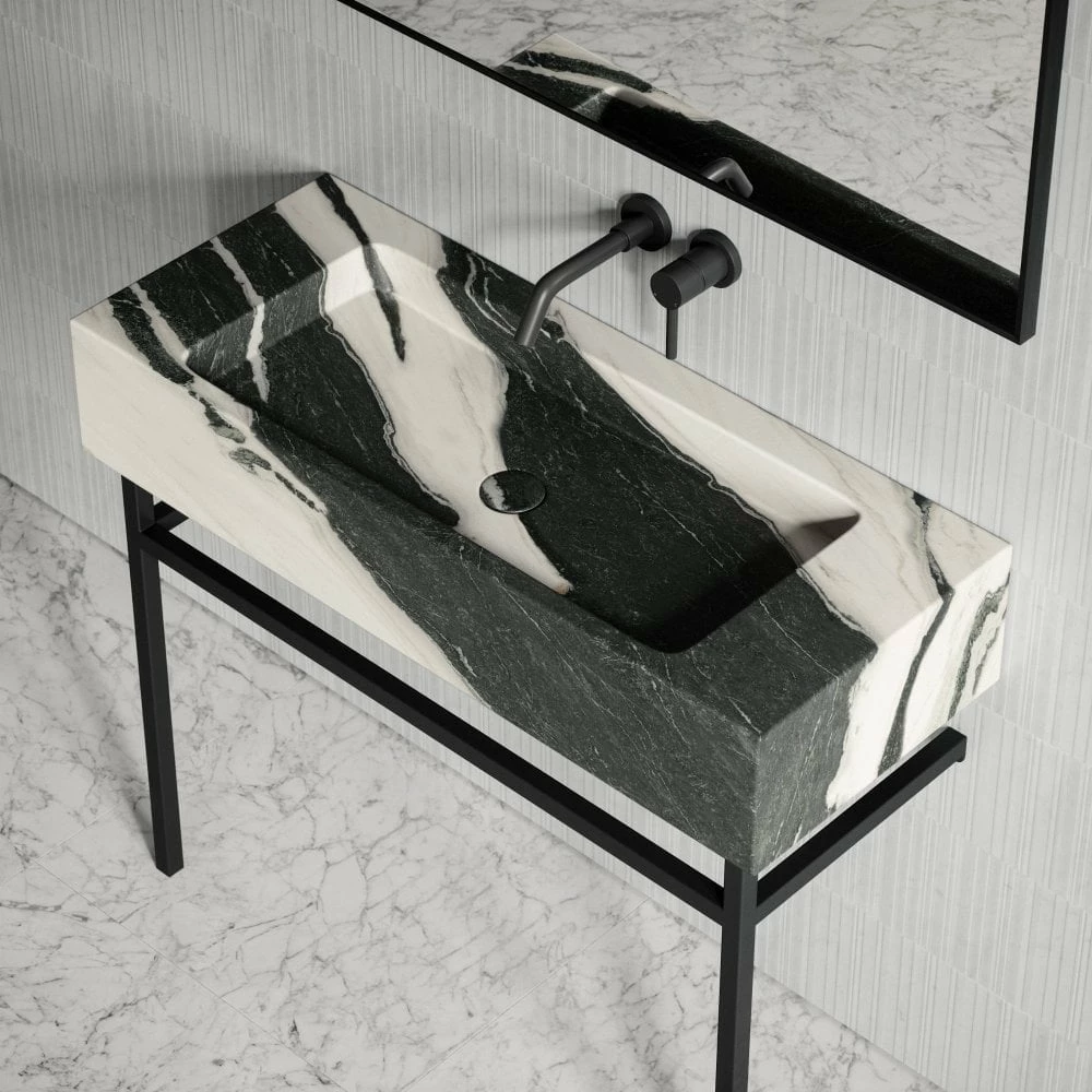 Vernante Vanity Unit With Panda Marble Basin 1000mm 4 Vernante Vanity Unit With Panda Marble Basin 1000mm - Image 2
