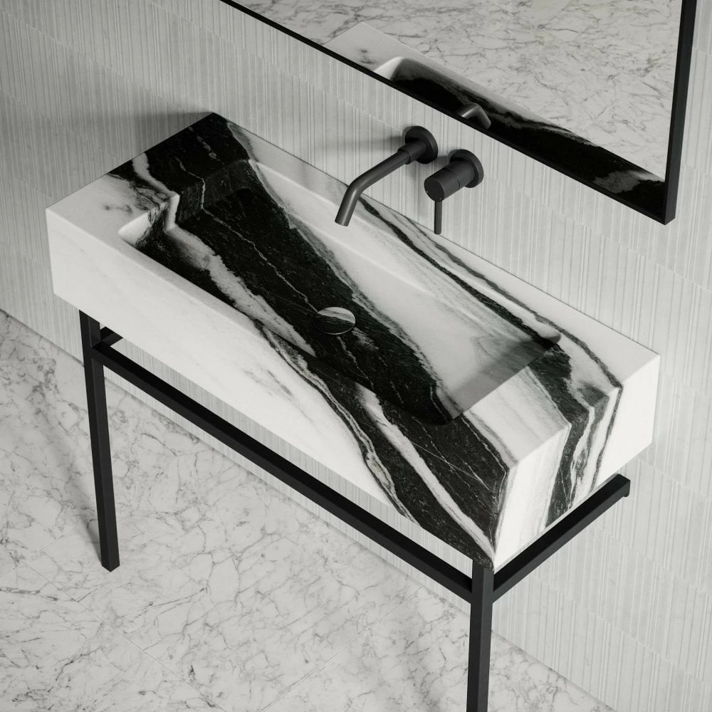 Vernante Vanity Unit With Panda Marble Basin 1000mm 7 Vernante Vanity Unit With Panda Marble Basin 1000mm - Image 5