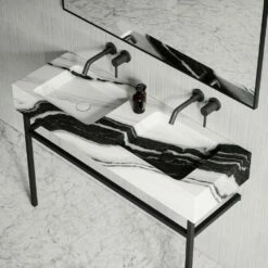 Vernante Vanity Unit With Panda Marble Basin 1200mm -LUSSO STONE Sales vernante vanity unit with panda marble basin 1200mm p4947 26736 image