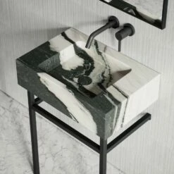 Vernante Vanity Unit With Panda Marble Basin 600mm -LUSSO STONE Sales vernante vanity unit with panda marble basin 600mm p4936 26679 image