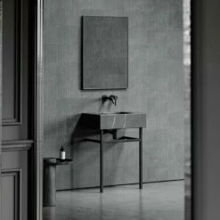 Vernante Vanity Unit With Pietra Grey Marble Basin 600mm -LUSSO STONE Sales vernante vanity unit with pietra grey marble basin 600mm p5032 27649 image